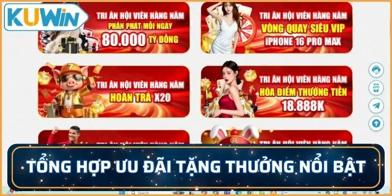 Tổng hợp ưu đãi tặng thưởng nổi bật nhất trong năm 2025